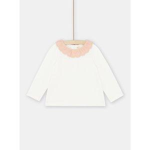 Βρεφική Μακρυμάνικη Μπλούζα για Κορίτσια White/Pink Lace