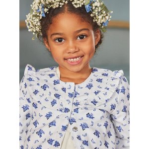Παιδική Ζακέτα για Κορίτσια White Blue Flowers