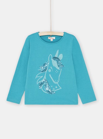 Παιδική Μακρυμάνικη Μπλουζα για Κορίτσια Turquoise Unixcorn