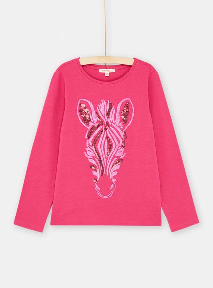 Παιδική Μακρυμάνικη Μπλούζα για Κορίτσια Pink Zebra