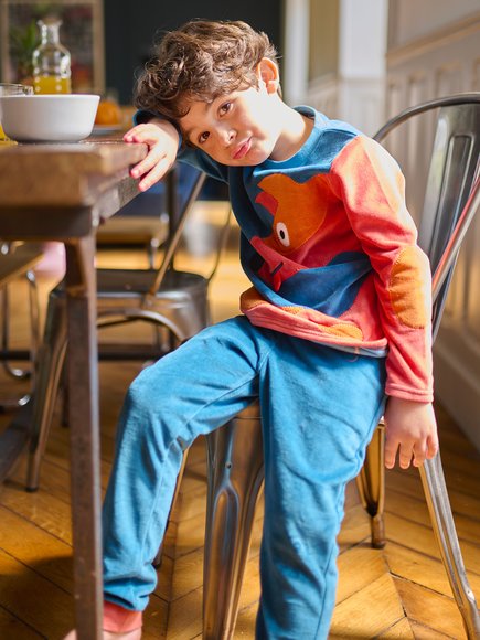 Παιδικές Μακρυμάνικες Πιτζάμες για Αγόρια Πετρόλ Dog