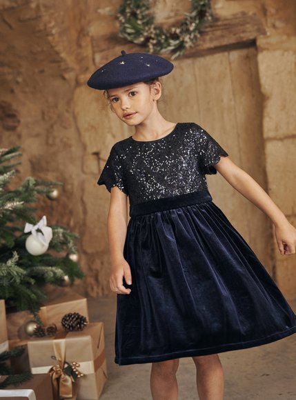 Παιδικό Φόρεμα για Κορίτσια Sergent Major Midnight Blue Sequins