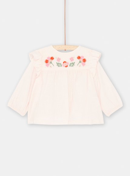 Βρεφική Μακρυμάνικη Μπλούζα για Κορίτσια Light Pink Flowers