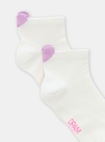 Παιδικές Κάλτσες για Κορίτσια Λευκές/Λιλά Hearts