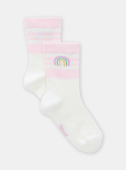 Παιδικές Κάλτσες για Κορίτσια Λευκές/Ρίγες Rainbow