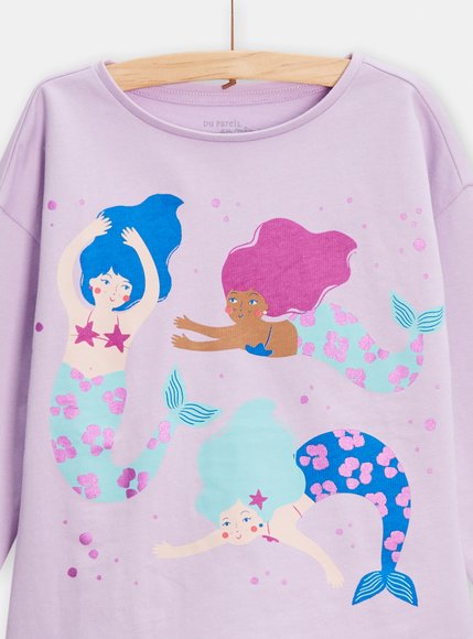 Παιδικές Πιτζάμες για Κορίτσια Purple Mermaid