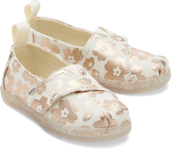 Βρεφικά Παπούτσια Toms για Κορίτσια Gold Flowers