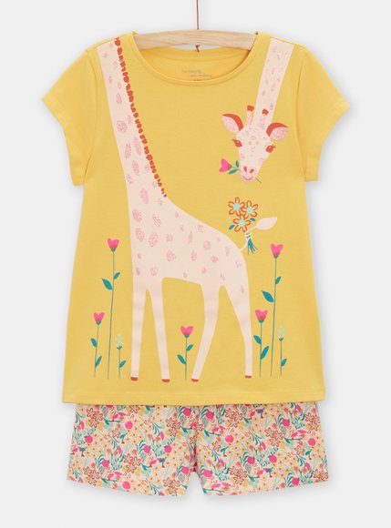 Παιδική Πιζάμα για Κορίτσια Yellow Giraffe