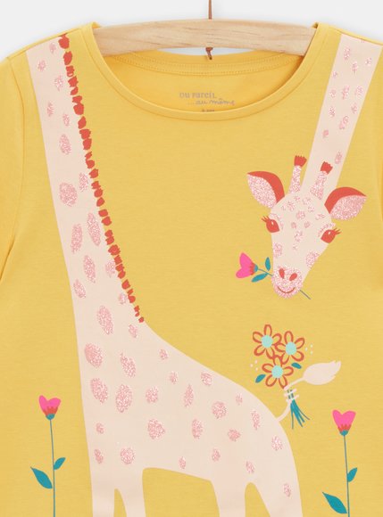 Παιδική Πιζάμα για Κορίτσια Yellow Giraffe
