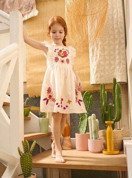 Παιδικό Φόρεμα για Κορίτσια Ecru Flowers