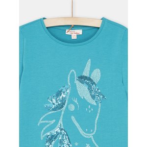Παιδική Μακρυμάνικη Μπλούζα για Κορίτσια Τιρκουάζ Unicorn