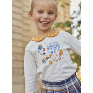 Παιδική Μακρυμάνικη Μπλούζα για Κορίτσια Sergent Major White/Mustard