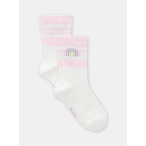 Παιδικές Κάλτσες για Κορίτσια Λευκές/Ρίγες Rainbow