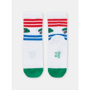 Παιδικές Κάλτσες για Αγόρια Λευκές/Ρίγες Dino